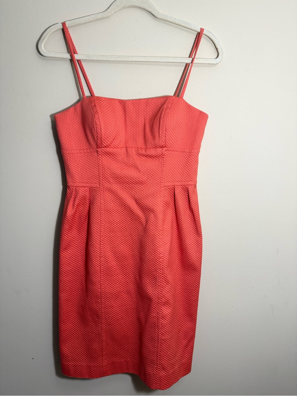 Morgan McFeeters Coral Textured Mini Sheath Dress